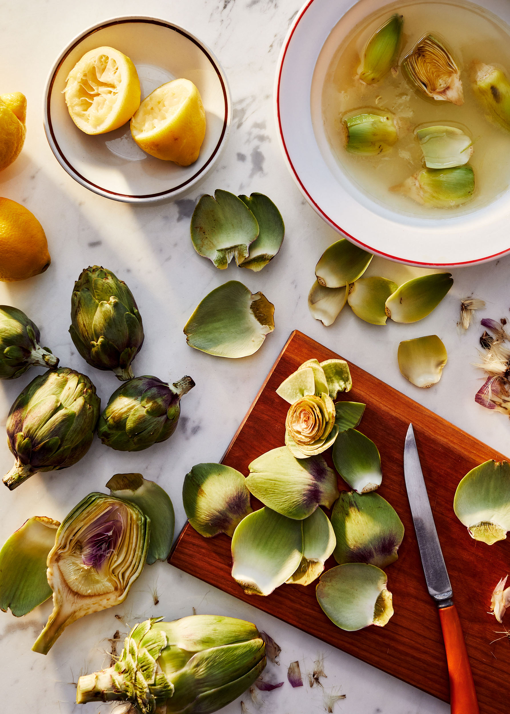  Artichokes in lemon juice by food photographed Nico Schinco